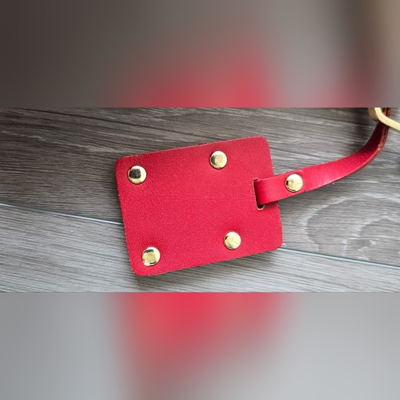Valentina Italia Genuine Leather Red Crossbody Bag Made in Italy Gold Hardware - Picture 15 of 16